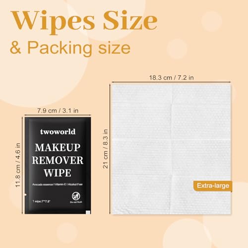 Makeup Remover Wipes Bulk Individually Wrapped,Travel Makeup Wipes Gentle for Face Cleansing Mascara Lipstick Travel Hotel£¨black,pack of 100)