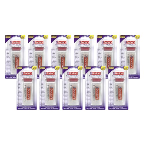 Interdental Toothpicks with Soft Rubber Bristles & Dental Picks - 120 Count Pack of 11