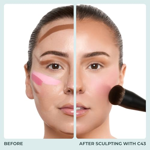 Rose and Ben Beauty C43 Sculpting Brush | Precision Buffing for Cream & Liquid Makeup | Seamless Blending & Sculpting | Cruelty-Free Fibers