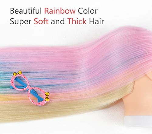 Kids Pink Doll Mannequin Head for Braiding and Styling Practice - 26 Inch