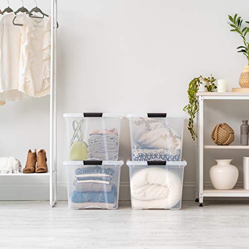 IRIS USA 6-Pack 72-Quart Clear Storage Bins with Lids – Stackable Plastic