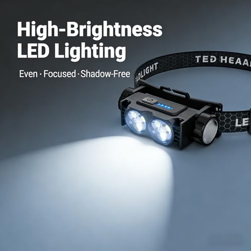 MK TATTOO Headlamp with Anti-Glare Glasses, 4500 Lumens, Rechargeable Tattoo Lighting Kit