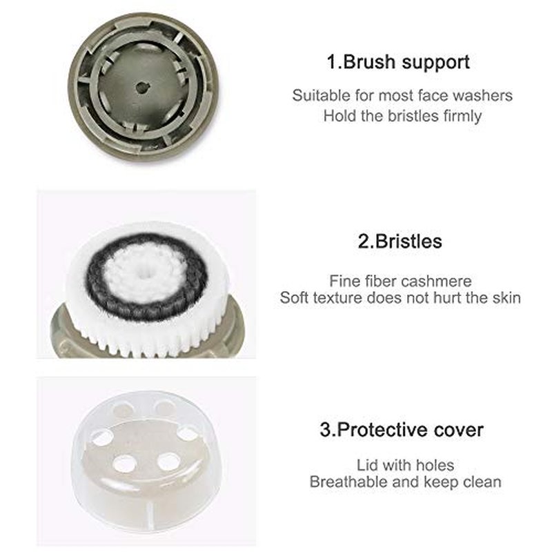 Facial Cleansing Brush Head Replacements Compatible with Clarisonic Mia 1, Mia 2, Mia Fit, Alpha Fit, Smart Profile Uplift, Deep Pore Face Brush Head Replacement Cleaning Tool(Mutil Color)