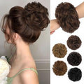 Dark Brown Human Hair Messy Bun Hairpiece for Women - Natural & Easy to Wear
