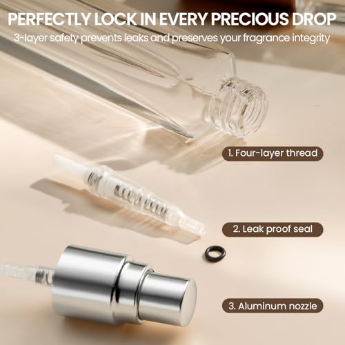 Refillable Perfume Atomizer Set - Walnut 15ml/0.5oz, 30 Pieces Travel Spray Bottles