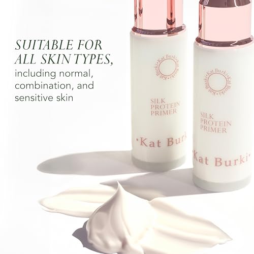 Kat Burki Silk Protein Primer with Botanical Hyaluronic Acid, Irish Sea Moss & Silk Amino Proteins, Hydrates, Smooths & Protects Skin, Silicone-Free, 1 Fl Oz