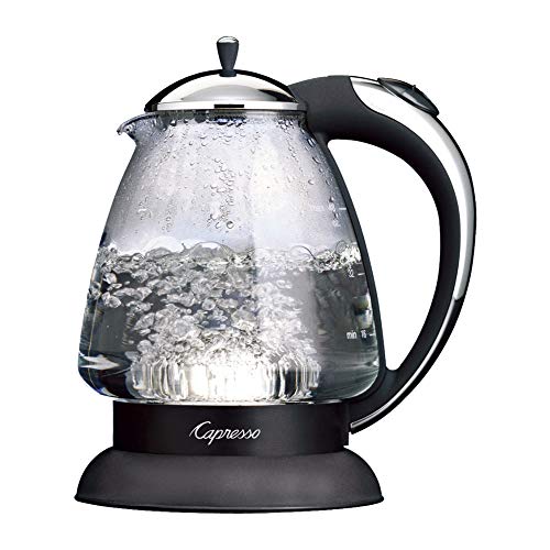 Capresso 259 Polished Chrome Water Kettle - Fast Boil, 48oz, German Duran Glass