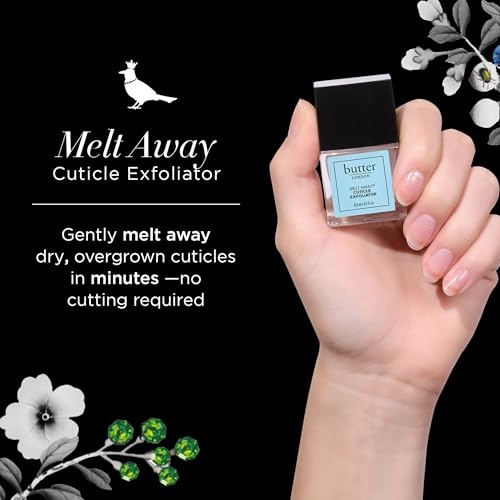 butter LONDON Cuticle Remover Liquid, Melt Away - Cuticle Softener Oil Exfoliator Gently Removes Dry & Overgrown Skin - Nail Care for Clean & Healthy-Looking Nails, Home Manicure & Pedicure