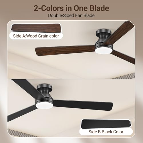 52 Inch Ceiling Fan with Lights Remote Control Dimmable Wind Speed Reversible