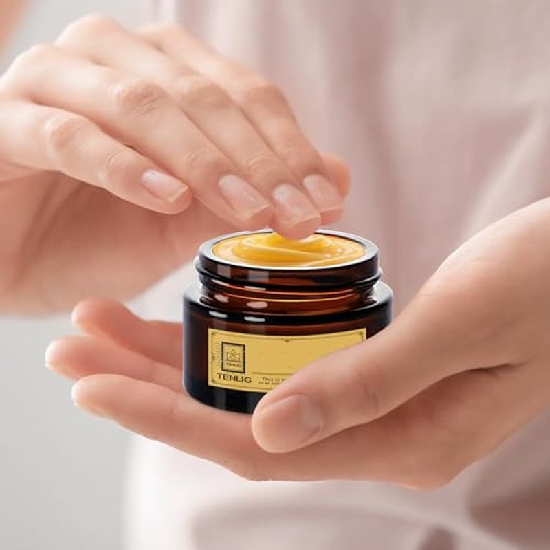 1.75 oz Glass Jars with Lids,Amber,12 Pack Empty Cosmetic Containers with Inner lids and Inner Liners,Black Metal Lid,Refillable Round Airtight Jars,Use to store Lotion,Powders,Candle Making