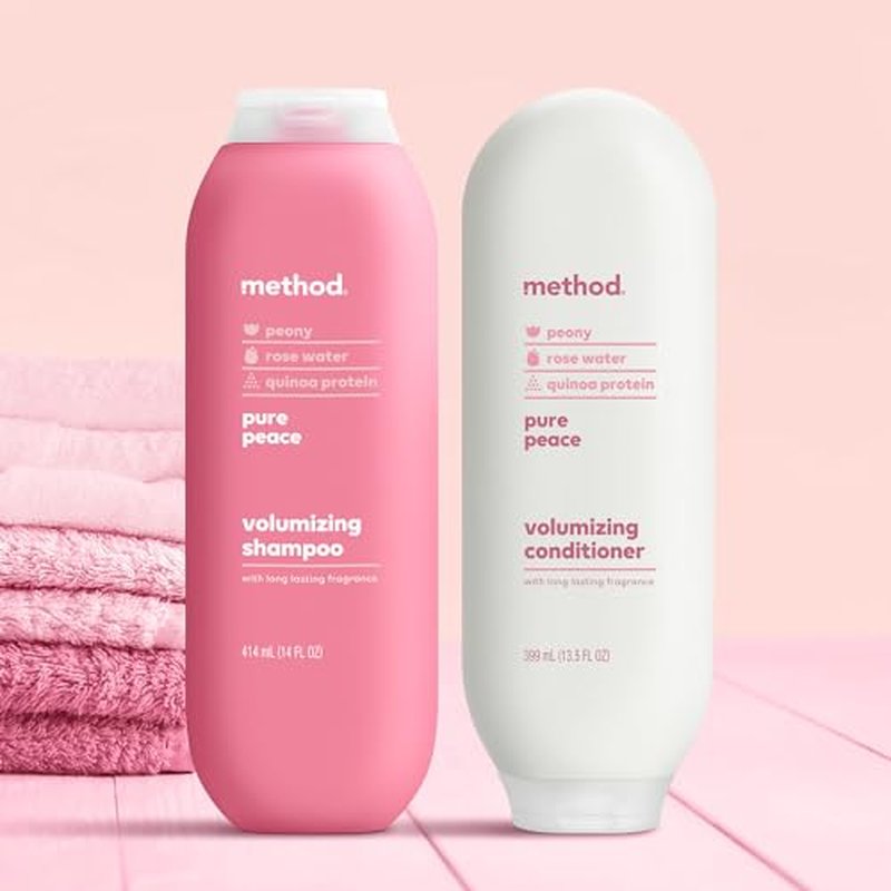 Method Volumizing Conditioner, Pure Peace with Rose, Peony, and Pink Sea Salt Scent Notes, Paraben and Sulfate Free, 13.5 oz (Pack of 1)