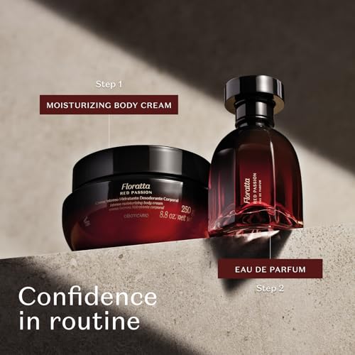 O BOTICARIO Floratta Red Passion Body Cream, Luxurious Hydration with Bold Floral & Amber Fragrance, Fast-Absorbing Moisturizer, 8.8 Ounce (250g)