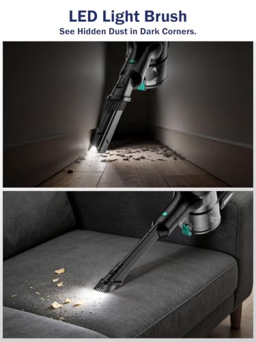 Teal Cordless Stick Vacuum Cleaner 500W 55KPa Self-Standing Home Vacuum