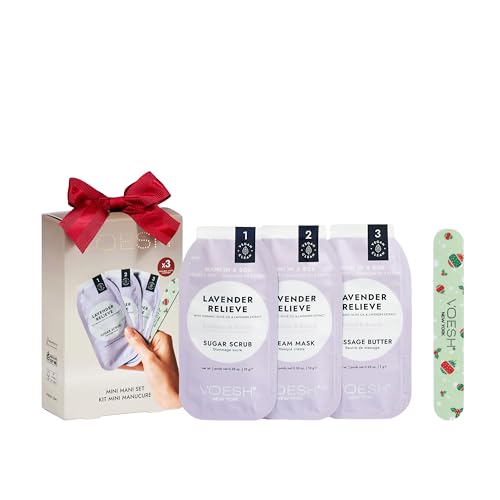 VOESH Mini Mani Gift Set 3-Step Hand Treatment with Exfoliants, Masks & Butters