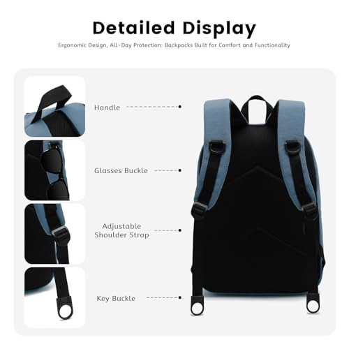 Lanola Basic Multi-Pocket Multipurpose Backpack Classical Water Resistant Bookbag For School Business Travel or Casual Daypack Backpacks For Men Or Women - Turquoise