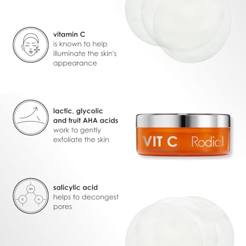 Vitamin C Brightening Cleansing Pads - 20 Count, Toning & Exfoliating