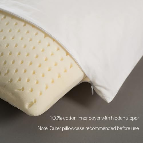 Premium Talalay Latex Pillow - Standard Mid Loft, Natural Support for Side & Back Sleepers