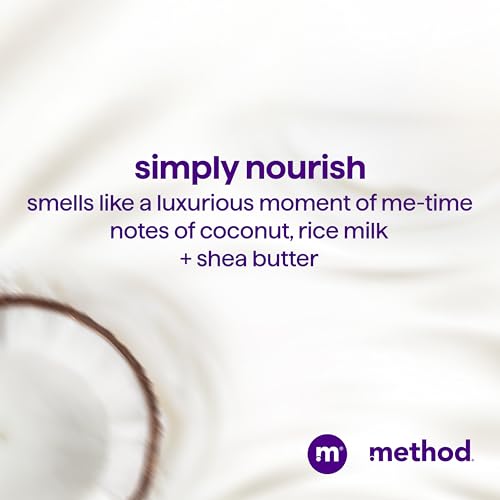 Method Moisturizing Shampoo, Simply Nourish with Shea Butter, Coconut, and Rice Milk Scent Notes, Paraben and Sulfate Free, 14 oz (Pack of 1)