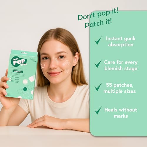 SoloVegan 165pcs Acne Patches Set - Invisible Hydrocolloid Spot Cover & Blemish Treatment