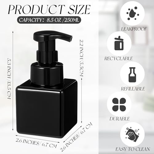 Black Foaming Soap Dispenser 8.5 oz Pack of 12 - Kitchen & Bathroom Bottles