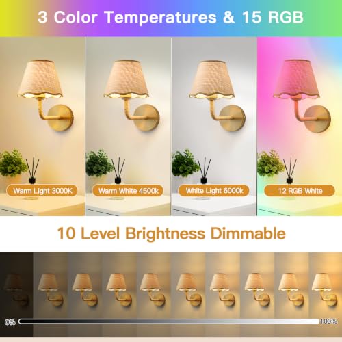 2 Pack Battery Operated Rattan Wall Sconces for Bedroom Living Room – Handcrafted Boho Wall Lights with Remote Control