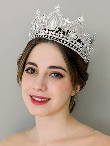 Queen Crown Tiara for Women - Quinceañera Princess Tiara in Silver