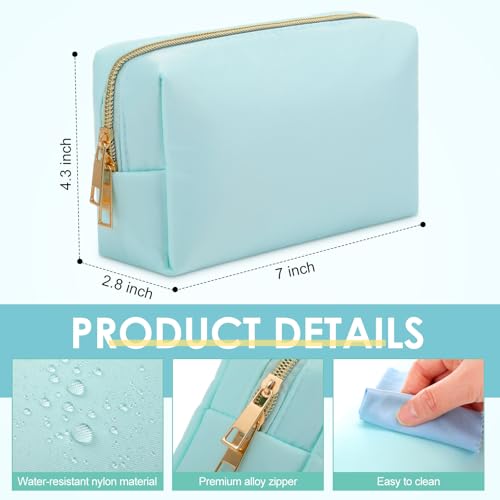 Nylon Makeup Bag Set - 12 Colorful Cosmetic Pouches with Foam Padding, Macaron Style