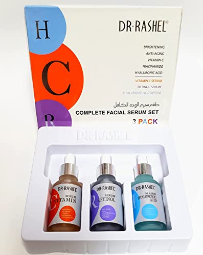 Vitamin C Retinol Hyaluronic Acid Face Serum Set - Moisturizing & Repair, 3 Pack