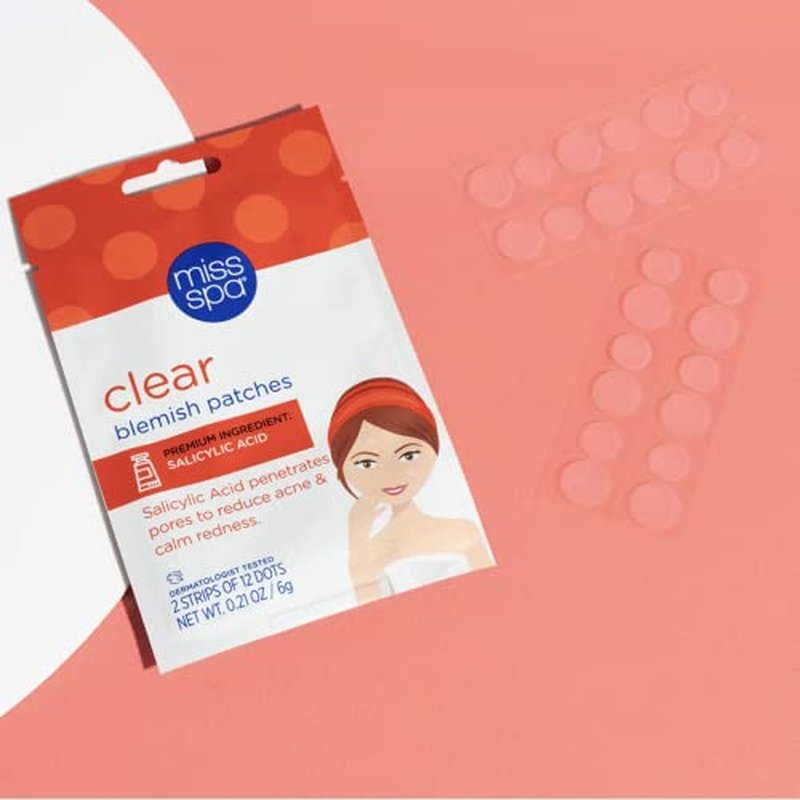 Miss Spa Clear Blemish Patches, Acne Dots, Pimple Patches For Face, Reduce Acne & Calm Redness, Invisible Spot Treatment, Dermatologist Tested,16 pack