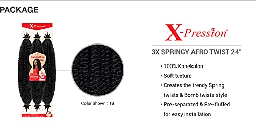 Outre X-Pression Twisted Up 3X Afro Twist Crochet Hair 24 Inches – 3 Pack