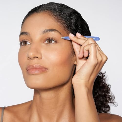 Tweezerman Slant Tweezer Sky Blue - Precise Eyebrow Grooming Tool