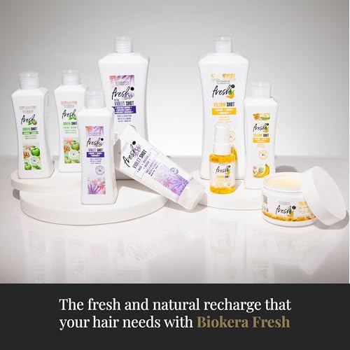 Salerm Biokera Yellow Shot Hair Oil - Nourishing Almond & Abyssinian Oil, Repair & Shine - 75ml