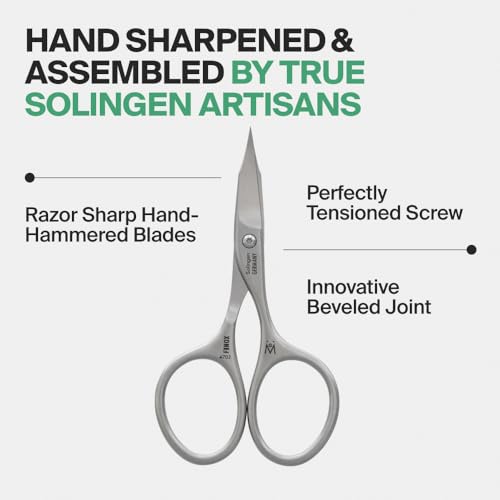 Germanikure Curved Nail & Cuticle Scissors with Leather Sleeve - Precision German Craftsmanship
