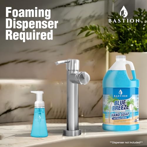 Bastion Blue Breeze Antibacterial Foaming Hand Soap Bulk Refill 128 oz – 1 Gallon, Rich Moisturizing Lather