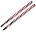 Nail Art Brush Set - 2 Kolinsky Sable Round Acrylic Nail Painting Pens, Size 8 & 12