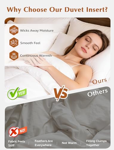 Queen Size Organic Goose Feather Down Comforter - White, Hypoallergenic