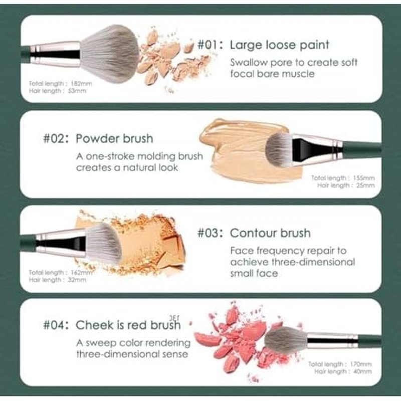 Aura Professional Makeup Brush Collection, Makeup Brushes 14pcs Premium Makeup Brushes Set Complete Cosmetic Brush Collection for Foundation Blending Powder