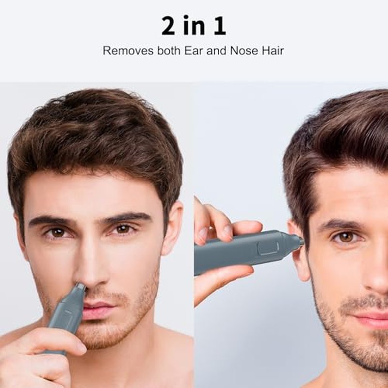 JISHO Ear and Nose Hair Trimmer for Men Women ? 10000 RPM Powerful Motor with Dual Stainless Steel Edge Blades USB Type-C Rechargeable for Easy Cleansing Travel Size£¨2 Refills£©