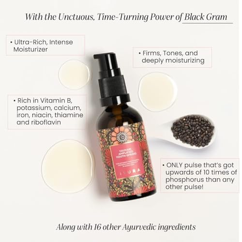 iYURA Yauvari Amplified Youth Spring?Face & Neck Moisturizer for Dry to Very Dry/Mature Skin | Firms the Look of Cheeks, Jowls & Neck | Pro-Aging, Natural Face Oil with Black Gram | 1.69 fl oz (50 ml)