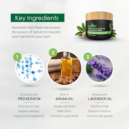 Herbishh Chestnut Brown Hair Color Shampoo & Argan Hair Mask Combo for Grey Hair - Vegan, Ammonia-Free