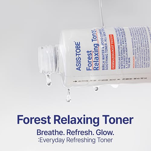 ASIS-TOBE Forest Relaxing Toner - Soothing and Hydrating Korean Facial Toner with Centella Asiatica and Birch Sap, Unscented and Alcohol-Free, 6.76 Fl Oz