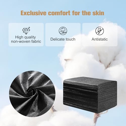 Disposable Waterproof Bed Sheets 31x71in Black 50pcs for Massage & Spa