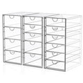 YFXCVSL 3-Pack Acrylic 15-Drawer Makeup & Desk Organizer - Clear Storage Bins