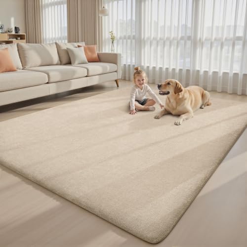 Sour Lemon Beige 6' x 9' Area Rug for Living Room & Bedroom - Soft Non-Slip Carpet