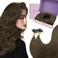 Fshine U Tip Fusion Hair Extensions 14 Inch, 50g Dark Brown, 100 Strands, Variation 6.#2