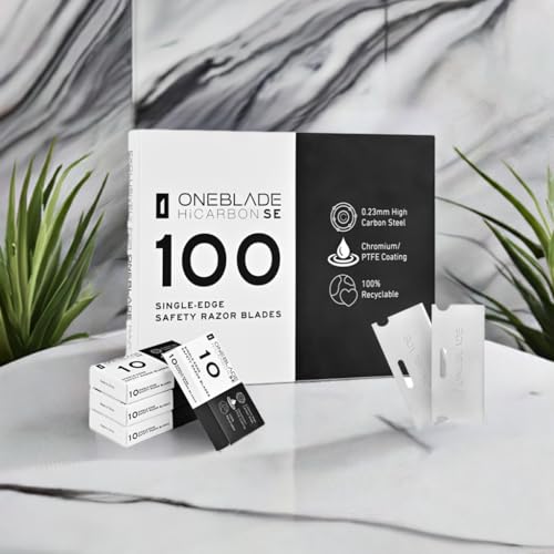 OneBlade HiCarbon SE Safety Razor Blades - Replacement Blades for OneBlade Element, Genesis, Dawn, Core and Hybrid Razor - Single Edge Blade for Shaving