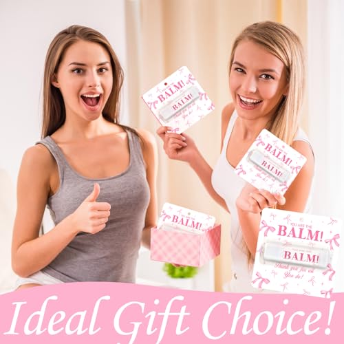 50 Pack Pink Bow Lip Balm Set - Moisturizing Lip Care Gifts for Women & Bridal Parties - Variation of THIS listing