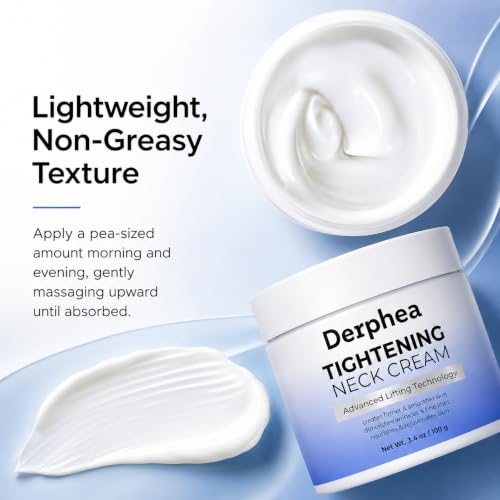 DERPHEA 3.4 oz Neck Firming Cream with Peptides for Tightening & Wrinkle Reduction - Targeted Anti-Aging Care - Variation of THIS listing
