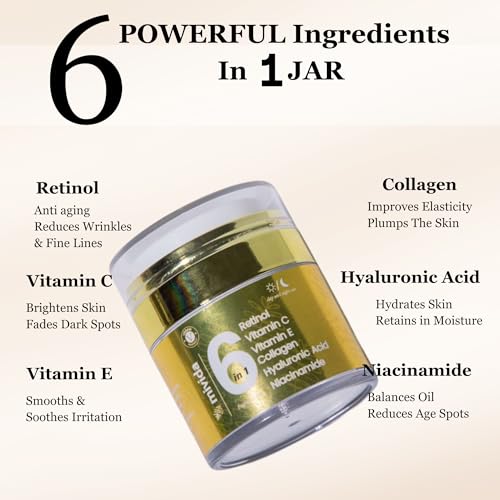Retinol Face & Neck Cream - Anti-Aging Moisturizer with Collagen & Hyaluronic Acid, 1.7oz