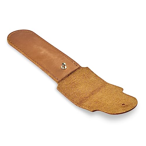 Safety Razor Head Protecting Leather Cover, Genuine Cowhide Leather Double Edge Safety Razor Case Accessories for Travel, Butterfly Razor Case, Soft Leather Double Edge Razor Case (Vintage Brown)